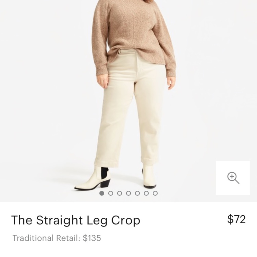 Everlane Straight Leg Crop 4 Short in Bone